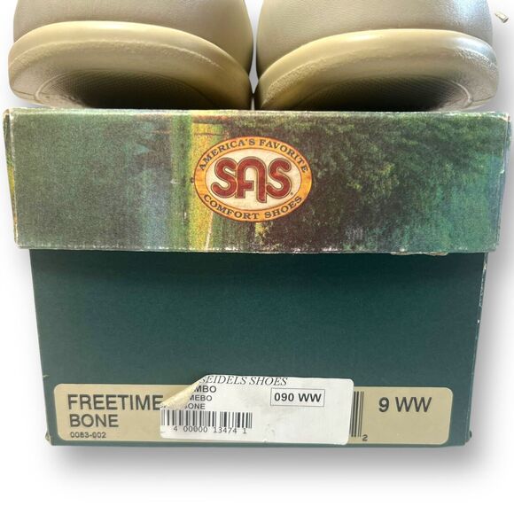 SAS Womens Size 8 WW Double Wide Shoes Free Time Bone Leather New Comfort - Picture 6 of 9